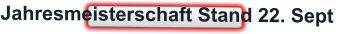 Jahresmeisterschaft Stand 22. Sept